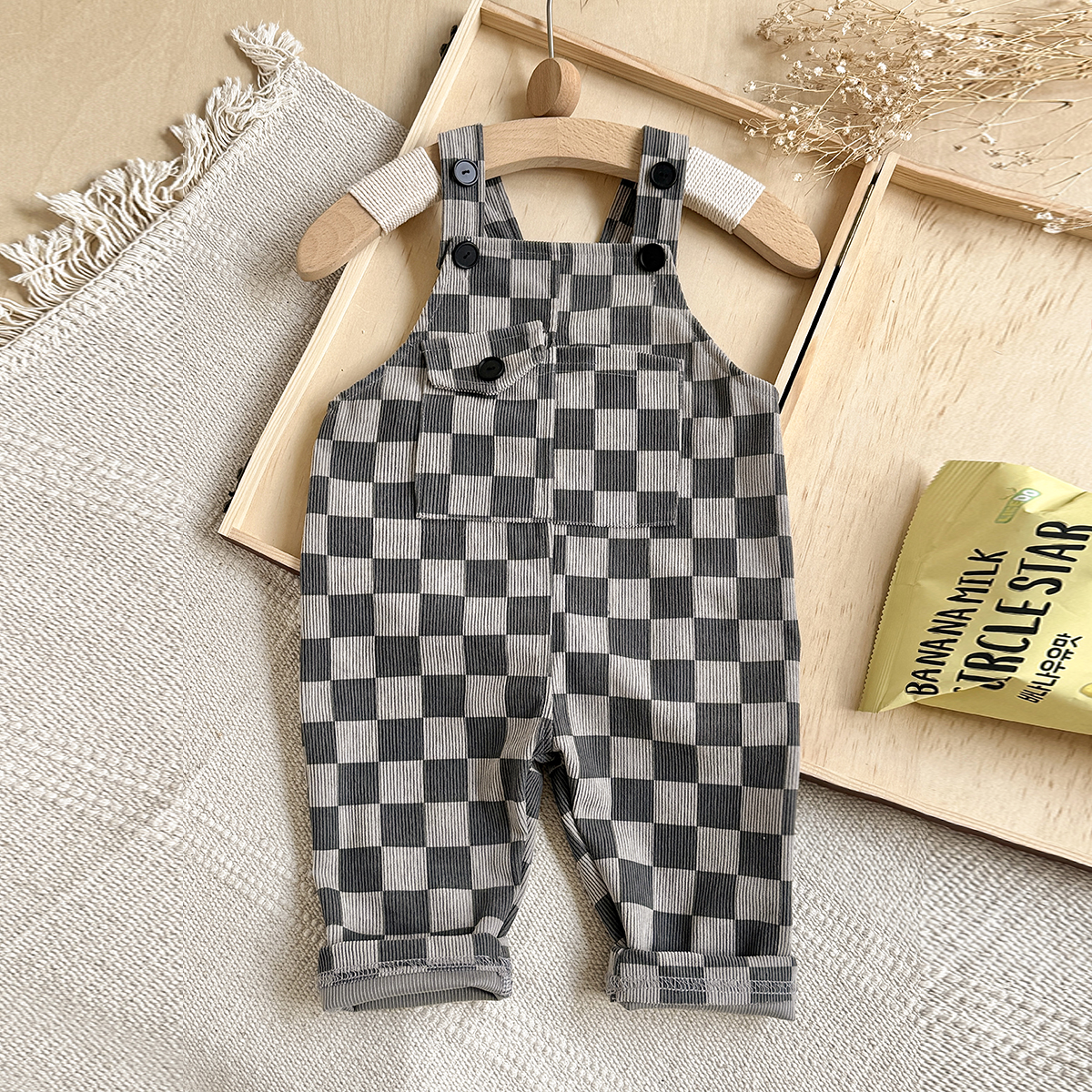 Baby Clothing Knitting Patterns - Baby Boys Summer Sleeveles Jumpsuit Checkered