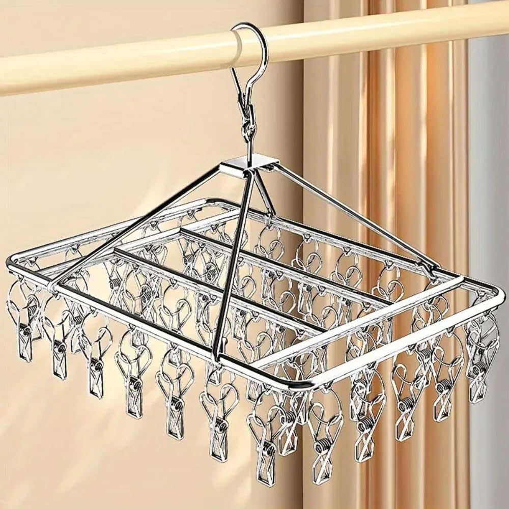 Baby Clothing Drying Rack - 1/2/3Pcs Foldable Drying Rack, 40 Clips
