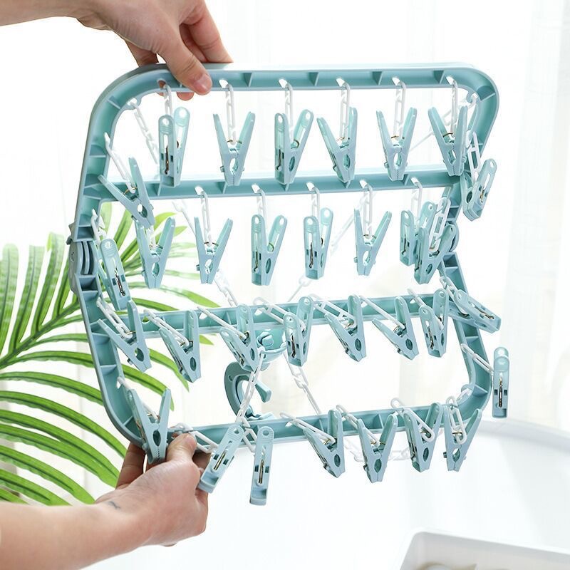 Baby Clothing Drying Rack - Home Folding Clothes Rack With 32
