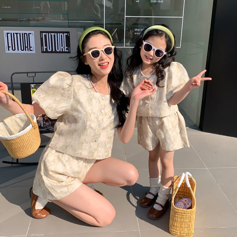 Baby Clothing In Summer - Mom and Daughter Equal Sets Clothes