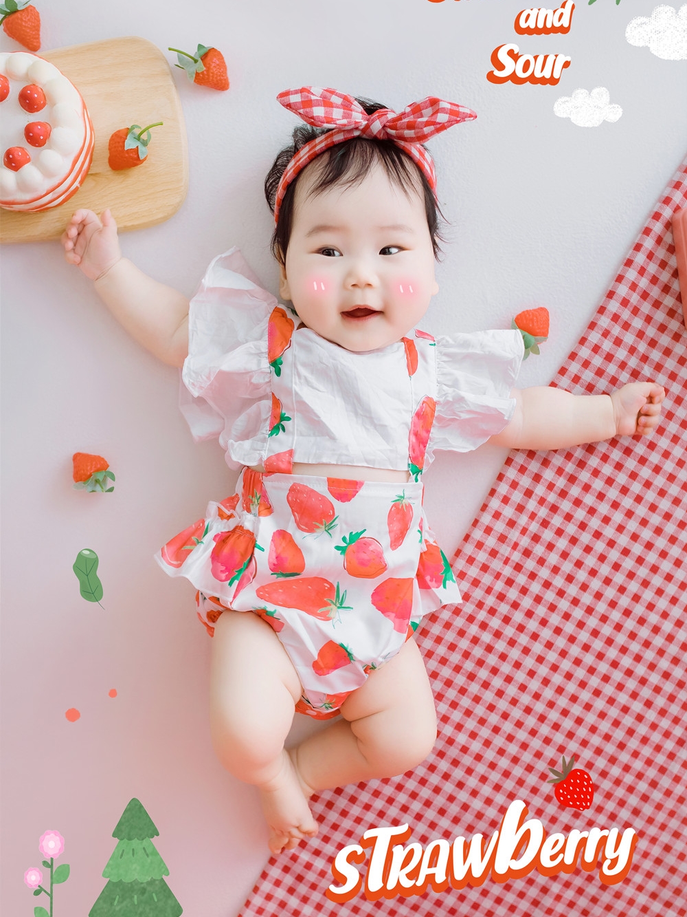 Baby Clothing In Summer - Childrens photography themed clothing summer strawberry