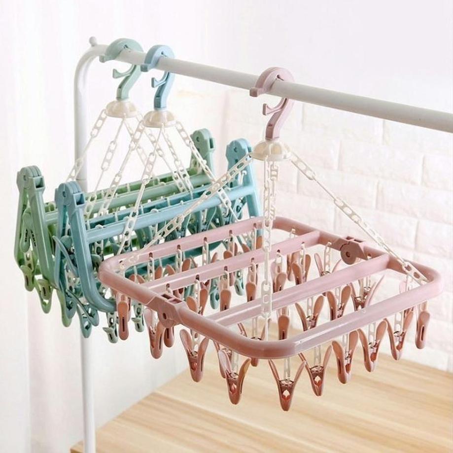 1 Pcs 32 Clips Folding Clothes – Baby Clothing Drying Rack Bewertung und Preis