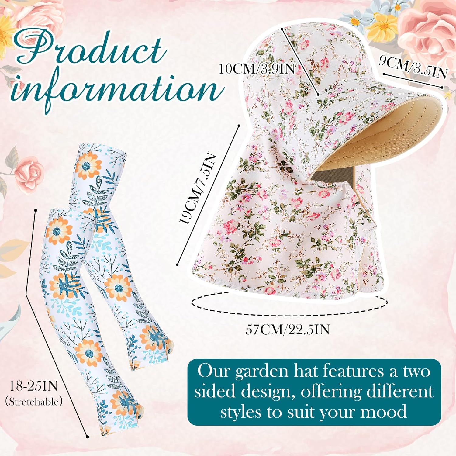 2 Pcs Floral Garden Hat for Wo – Sun Hat Wide Brim Bewertung und Preis