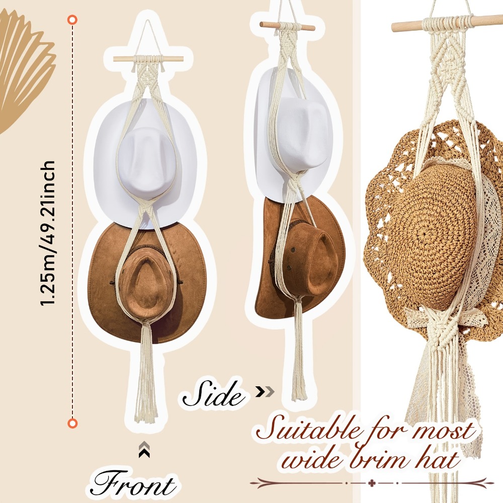 Bohemian Macrame Hat Hanger Ha – Sun Hat Wide Brim Bewertung und Preis